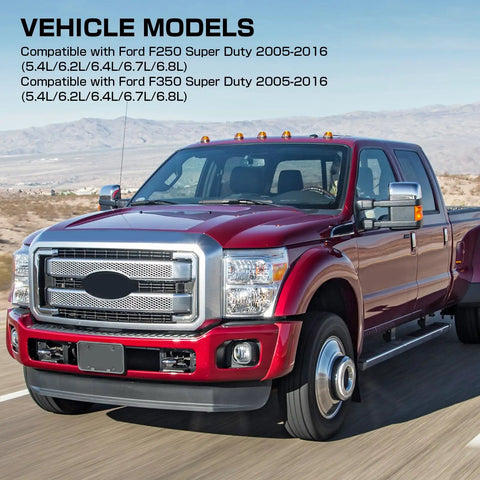 Red Ford F-250 Super Duty 2005-2016 truck, compatible with Beefed Up Front Axle Seal And Greaseable U Joint Kit For Ford F 250 F 350 Super Duty 2005 To 2014 With O Rings And Seals, Direct Replacement For OEM 2014835 2017426 54983 25 332X SPL55 3X Dana 60 Front Axle 4x4