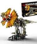 Totally Mechanical Dino Building Kit With LED Light And Movable Gears Display Stand 1277 Pieces For Teens And Adults Cyberpunk Biomechanical Dilophosaurus Model on stand