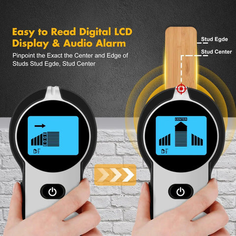 Digital Stud Finder And Wall Scanner With Hd Lcd Display And Loud Audio Alert, 5 In 1 Live Ac Wire Detector For Wood Studs And Steel Beams, Dead On Accuracy For Weekend Warriors