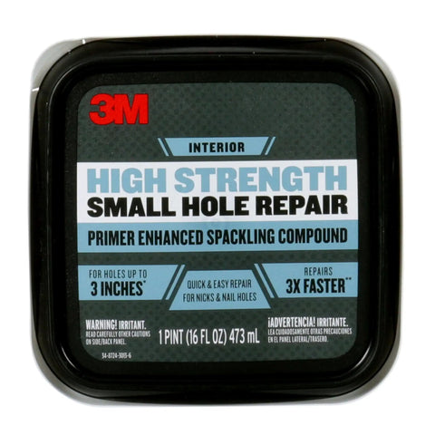 High Strength Spackling Compound 16 Oz For Quick Nail Hole Repairs, Primer Enhanced, 3X Faster Than Vinyl Spackling, No Shrinking Or Cracking, Resists Paint Flash, Great Hiding Power For Holes Up To 3 Inches
