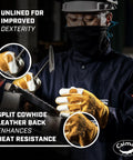 All Day Comfort Welding Gloves With Premium Cow Grain Leather And Double Stitched Palm Padding For Pro Grade TIG MIG Weld