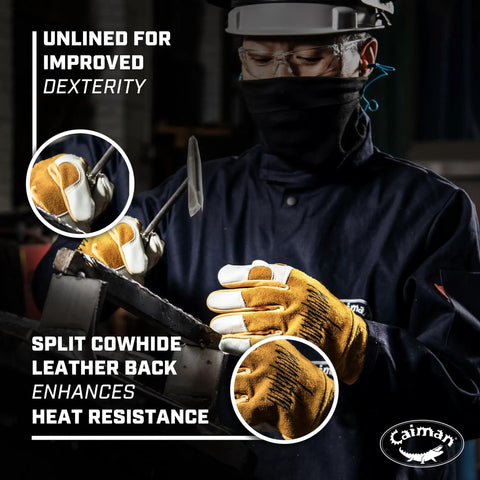 All Day Comfort Welding Gloves With Premium Cow Grain Leather And Double Stitched Palm Padding For Pro Grade TIG MIG Weld