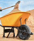 Tough As Nails Inner Tubes For 4.80/4.00-8 Inch Tires With TR87 Angled Valve, 2 Pack on wheelbarrow in use on sand