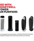 Five Honeywell tower air purifiers compatible with Odor And Gas Reducing Pre Filter 2 Pack.
