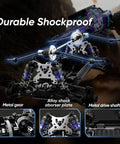 Close-up of Beast Brushless RC Car For Adults With 50 MPH Top Speed Off Road 4WD Monster Truck's shockproof metal components.
