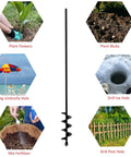 Image showing the Garden Auger Drill Bit 2 Inch By 30 Inch Upgraded Spiral Hole Digger for multiple uses like planting and drilling.