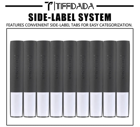 Side view of Beast 9 Pocket Top Loader Binder for 3x4 Cards, showing side-label tabs for easy categorization.