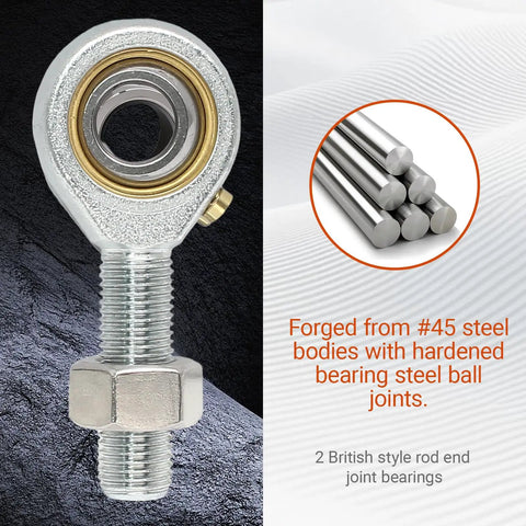Rod End Bearing Set 7 By 16 Inch Bore Right Hand Thread With 9 Degree Angular Misalignment Forged 45 Steel Bodies 2 Pack For Industrial Machinery And Linkages Built Tough For Heavy Duty Performance, threaded rod end bearing with hex nut