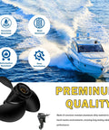 Drop In Nine Point Two Five Inch Diameter Ten Pitch Aluminum Outboard Propeller With Thirteen Spline Right Hand Rotation Highlights