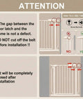 Diagram showing installation details of Extra Wide Baby Gate 48 To 53 Inch Adjustable No Drill Tension Mounted Indoor Safety Gate.