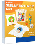 Premium Sublimation Paper 8.5x11 Inch 110 Sheets Fast Dry High Transfer Rate For Blank Tees Mugs Tumblers Tote Bags 120g Compatible With Sublimation Printers And Inks For Vivid Colors, pack with colorful printed items