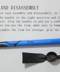 Disassembled 35 Inch Forged Heavy Duty Adze Pick Mattock With Shock Absorbing Fiberglass Handle and instructions for assembly