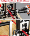 Heavy Duty Wire Stripper Machine For Scrap Copper, Drill Powered Hand Crank Cable Stripper, dual operation modes shown