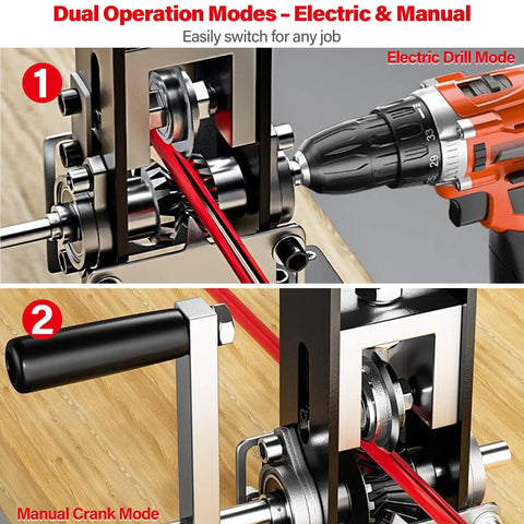 Heavy Duty Wire Stripper Machine For Scrap Copper, Drill Powered Hand Crank Cable Stripper, dual operation modes shown