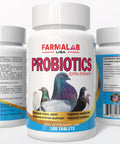 Pigeon Vitamin Supplement With B12 And B15 For Energy Boost And Endurance, 100 Tablets shown on probiotic packaging.