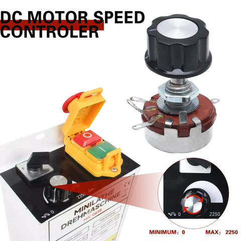 Rotary Potentiometer 4.7K Ohm 2W Linear Taper With A03 Control Knob on DC motor speed controller for CJ-0618 lathe