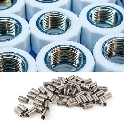 50 Pieces M10x1.25 Helical Stainless Steel Threaded Inserts With Locking Wire Anti Loosening Sleeves for metal and wood