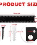 Heavy Duty Screwdriver Holder Wall Mount With 23 Holes, 12.6 Inch Long Tool Organizer, includes screws and anchors, black metal