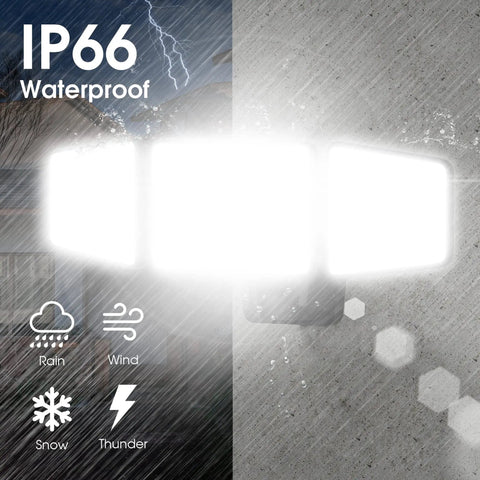 LED Outdoor Flood Light 120W 12000 Lumens IP66 Waterproof Security Floodlight, 4500K Warm White showcasing weather resistance