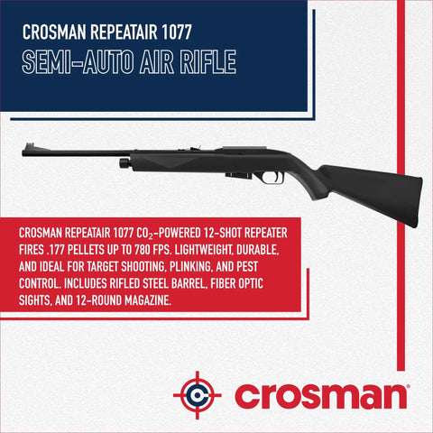 177 Caliber CO2 Semi Auto Air Rifle With 12 Shot Magazine And 780 FPS Black Finish Rifled Barrel for target practice