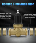 1-1/4 inch NR3XL pressure reducing valve with dual NPT connections, brass body and black adjustment knob