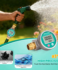 Metal Water Flow Meter Three Quarters Inch GHT Garden Hose Thread Brass Fittings With Large Screen in use for watering garden