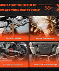 5 signs to replace your water pump including coolant leakage, engine overheating, discoloration, and excessive age for Audi.
