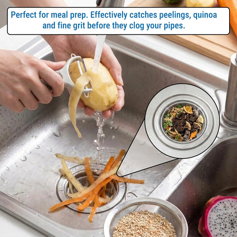 300 Pack Disposable Sink Strainer Bags Thick Premium Mesh With Easy Grip Loops Snag Hair And Kitchen Food Scraps Before Going Down Kick Pesky Pipe Clogs To The Curb