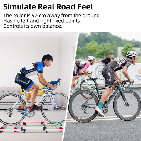 Indoor Bike Roller Trainer With Parabolic Rollers Ride Ready Adjustable Foldable Aluminum Stand For Mountain And Road Bikes