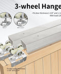 96 Inch Ceiling Mount Bypass Pocket Sliding Hardware Kit For Wardrobe Closet Aluminum Alloy Black Finish Box Rail detail