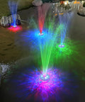 Floating Pool Fountain With LED Lights For Nighttime Glow 2 Sprinkler Modes Waterfall Effect Outdoor Pump white with colorful lights