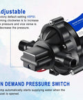 12V RV Water Pressure Booster Pump Self Priming 50 PSI 4 GPM On Demand Pump with adjustable pressure switch