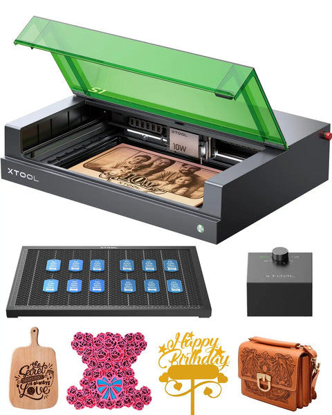 10W Laser Engraver With Air Assist And Honeycomb Bed For Wood And Metal, Desktop Class 1 Safety Laser Engraver with projects