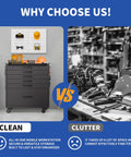Epic 30 Inch Tool Storage Cabinet with Lockable Rolling Casters and Full Extension Slides for Badass Garage Setup Dope Workshop Gear Chest on display with organized tools.