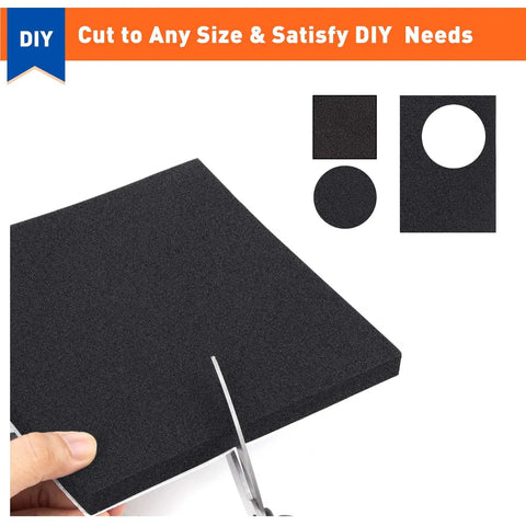 Self Adhesive Foam Padding Set 4x4 Inch Neoprene Closed Cell Sheets One Quarter Inch Thick Anti Vibration Pads Waterproof And Easy To Cut