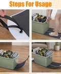 Steps for using No Sweat Heavy Duty Appliance Movers With Non Scratch Glide Mat Pad, showing adjustable pull cords and a loaded container.