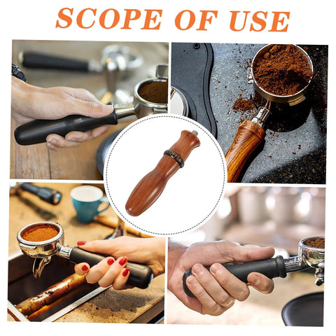 Espresso Portafilter Handle Replacement For Coffee Machines 5.9 Inch Wooden Grip Italian M10 Compatible ergonomic design images