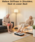 Elderly couple using Vibration Plate Exercise Machine With 200 Speeds For Lymphatic Drainage And Full Body Shaker Workouts at home