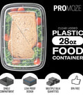50 Pack Meal Prep Containers With Lids 28 Oz One Compartment To Go Bento Boxes Microwave Safe Dishwasher Safe Freezer Safe BPA Free