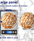22 Pound Digital Kitchen Scale With Type C And Battery Dual Charging, large panel with dessert on display