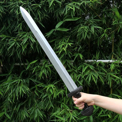Two Pack 25 Inch Medieval Viking PU Foam Sword For Adults Costume Weapon Safe Soft Foam Larp Prop for theatrical plays, outdoor view