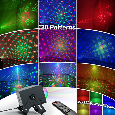 Disco Ball LED Lights 2 In 1 Party Lights with Sound Activated Modes and Remote Control for vibrant party and holiday decor effects.