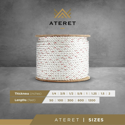 Coiled Super Handy Half Inch Twisted Poly Dacron Rope Stretching A Full One Hundred Feet With Three Strands And Polyolefin Core