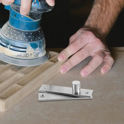 Stainless Steel Pivot Door Hinges With 180-Degree Swing No-Fuss Top And Bottom Mount Built For Hidden Compartments And Cabinets
