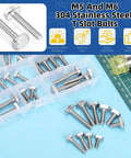 50 Piece Drop In T Slot Bolts Set With Hammer Head T Shaped Screws In Stainless 304 M5 M6 Lengths 12mm 16mm 20mm 25mm 30mm 35mm
