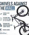 Two Pack Wall Mount Bike Rack Set For Garage Storage Holds Two Mountain Bikes Up To 70 Lb Each No Lift Vertical Hanger