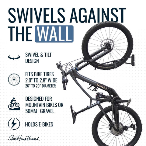 Two Pack Wall Mount Bike Rack Set For Garage Storage Holds Two Mountain Bikes Up To 70 Lb Each No Lift Vertical Hanger