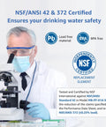 Scientist inspecting Water Filter Replacement For Waterdrop Pitcher And Dispenser PF-01A under a microscope, NSF certified.