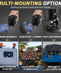 Two-pack wireless trailer taillights with magnetic mount; 180° adjustable, waterproof LED tail light kit for trailers.