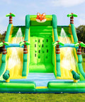 17 Foot Inflatable Water Slide With Built In Pool Climbing Wall And Water Spray Wet And Dry Dual Use Backyard Water Park